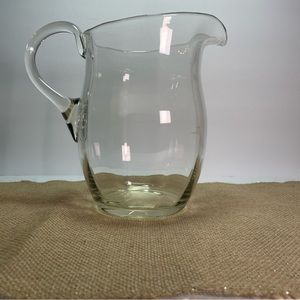 Vintage craft glass drink pitcher green hue 1/2 gallon container princess house